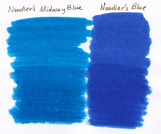 Noodler's Blue vs Midway Blue (Medium)
